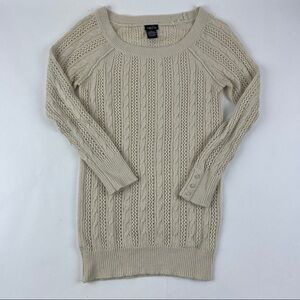 Rue 21 Sweater Womens Small Beige Cable Knit Loose Long Sleeve